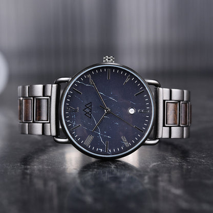 Montre en Bois Homme Marbre - Targone Noir
