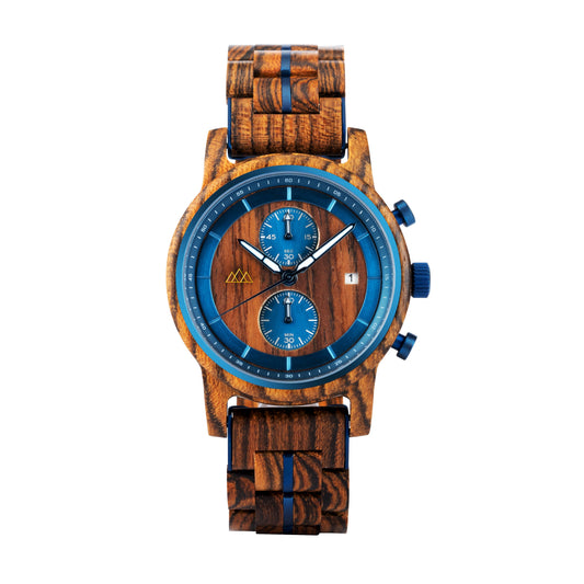 Montre en bois Homme - Brooklyn Azur