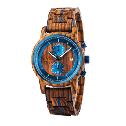 Montre en bois Homme - Brooklyn Azur