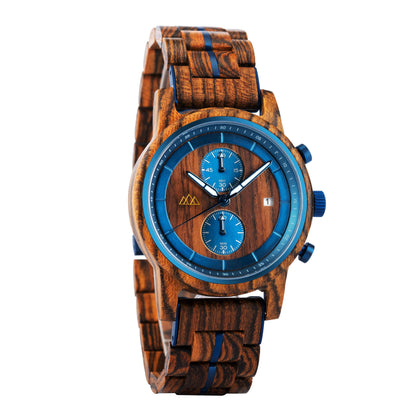 Montre en bois Homme - Brooklyn Azur