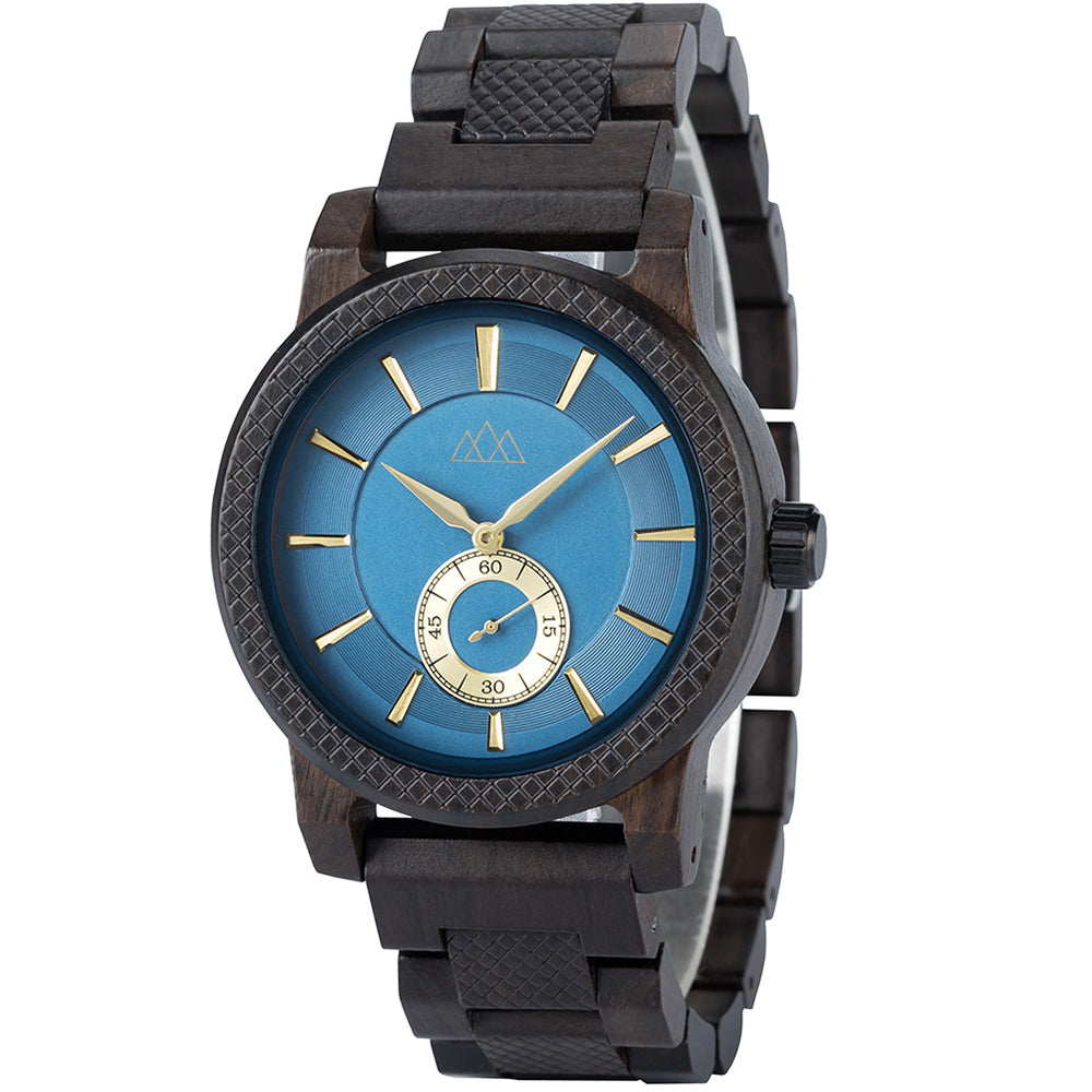 Montre Homme Bois - Teriol Blue