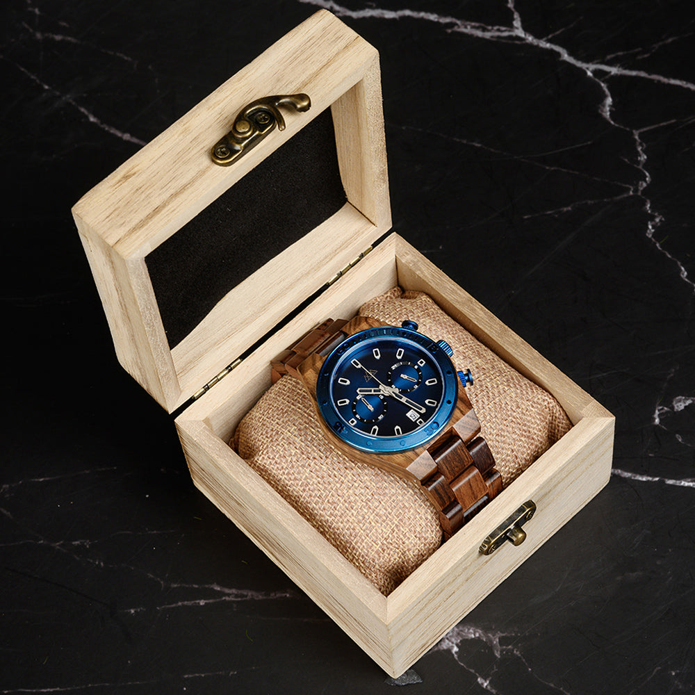 Montre en Bois Pour Homme - Roadster Blue