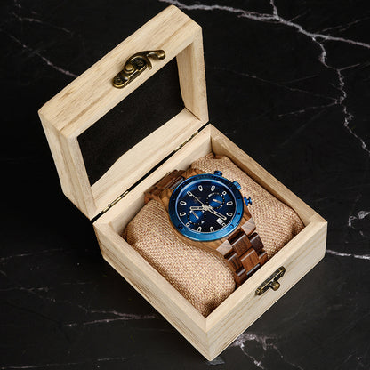 Montre en Bois Pour Homme - Roadster Blue