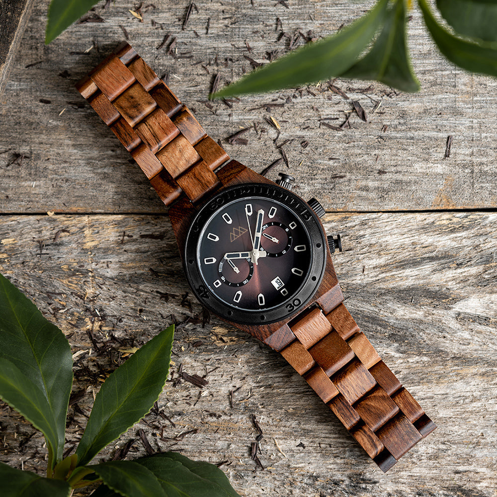 Montre en Bois Pour Homme - Roadster Brown