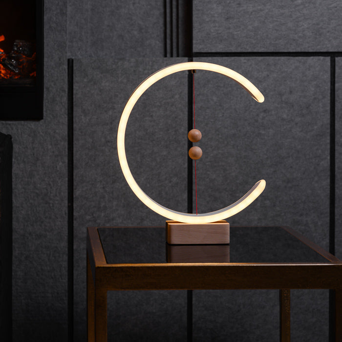 Lampe Aimante - Applique Murale Moderne à Magnétisme Unique, Design Innovant avec Base en Bois