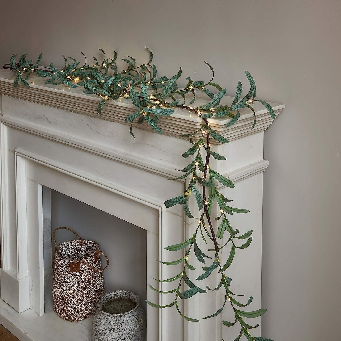 Guirlande de Branche d'Olive Enchantée avec 96 LED – Décoration Intérieure et Extérieure