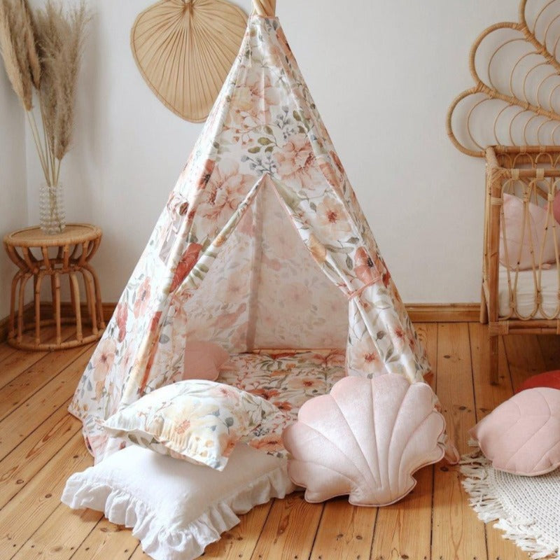 Ensemble Tipi et Tapis « Flower power »