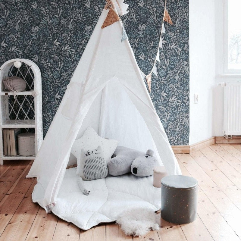 Ensemble Tipi et Tapis en lin « blanc »