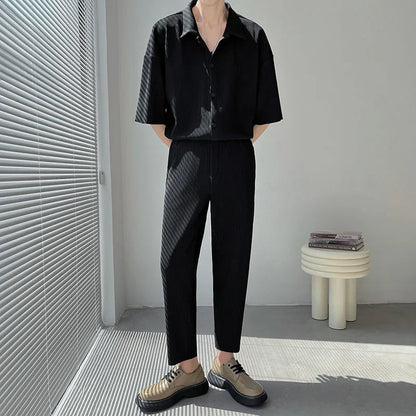 Ensemble homme plissé noire