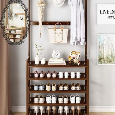 Étagère chaussure en bois porte vêtements - WoodBam-Sympa™