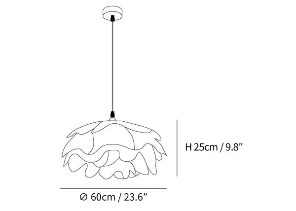 Lampe Pendante Blanche en Forme de Fleur – LED