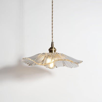 Suspension Flower Glass - Lampe en Verre Transparent, Design Rétro Élégant