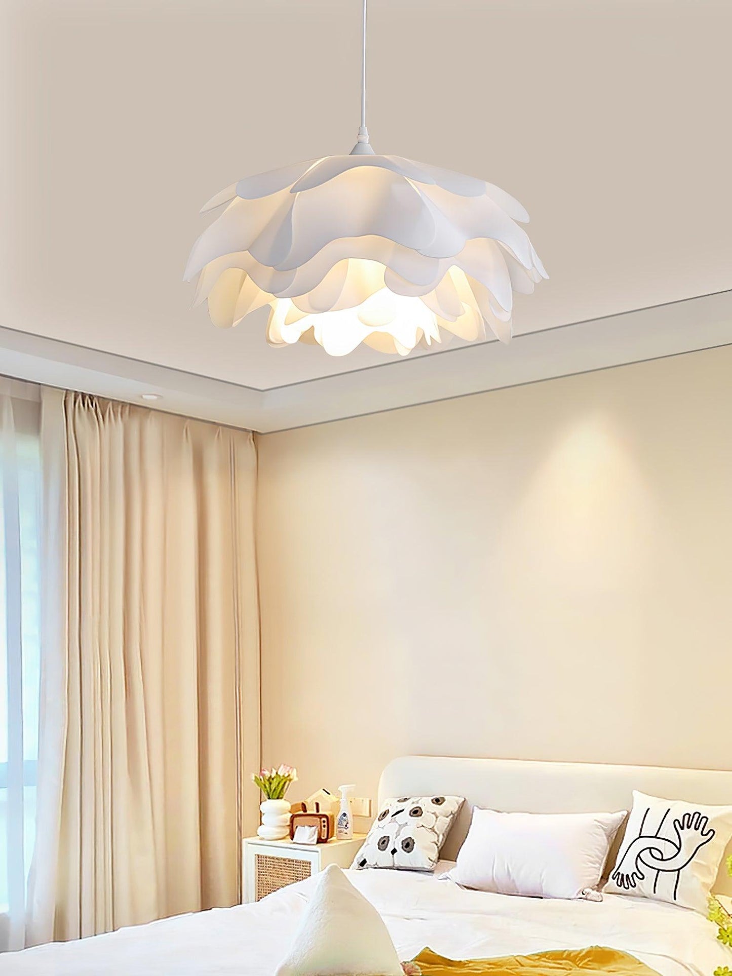 Lampe Pendante Blanche en Forme de Fleur – LED