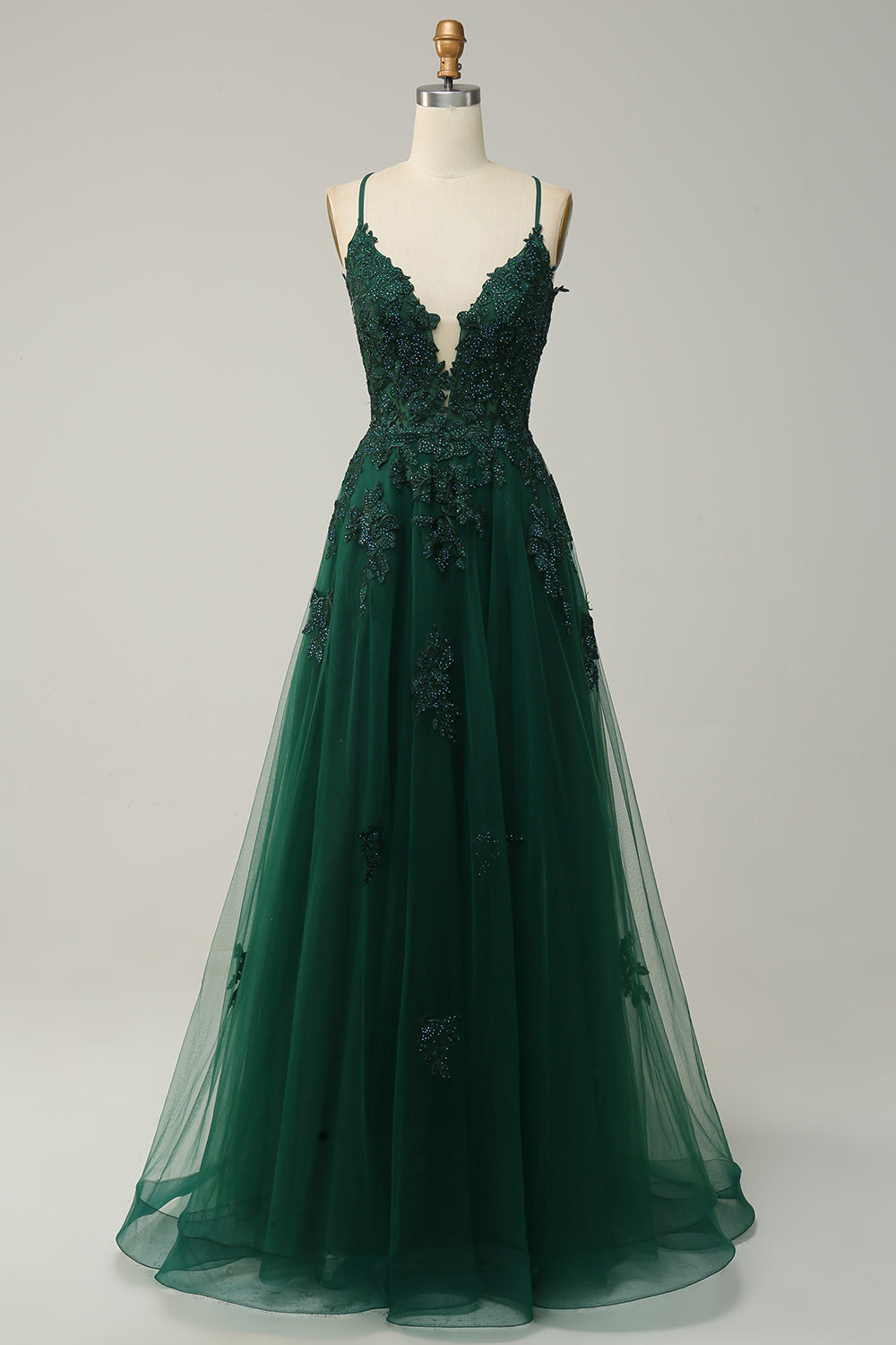Robe de Bal Élégance Julia – Coupe A-Ligne, Bretelles Fines, Corset Ajustable, Élégance Intemporelle
