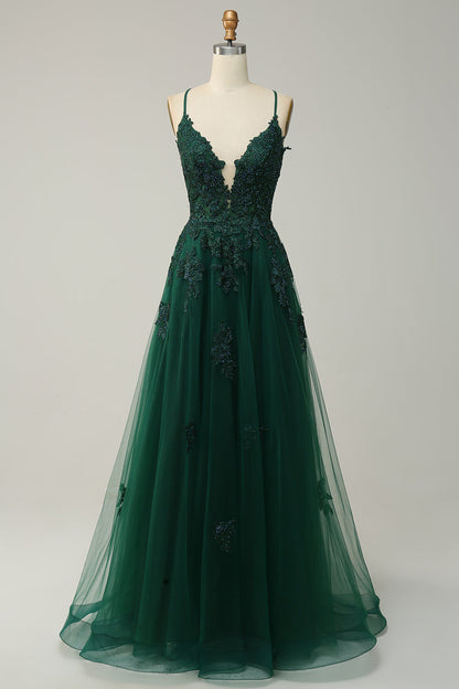 Robe de Bal Élégance Julia – Coupe A-Ligne, Bretelles Fines, Corset Ajustable, Élégance Intemporelle