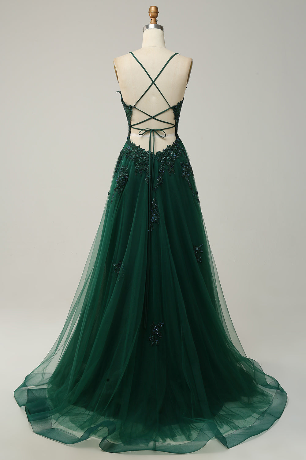 Robe de Bal Élégance Julia – Coupe A-Ligne, Bretelles Fines, Corset Ajustable, Élégance Intemporelle