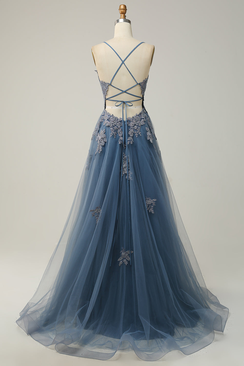 Robe de Bal Élégance Julia – Coupe A-Ligne, Bretelles Fines, Corset Ajustable, Élégance Intemporelle