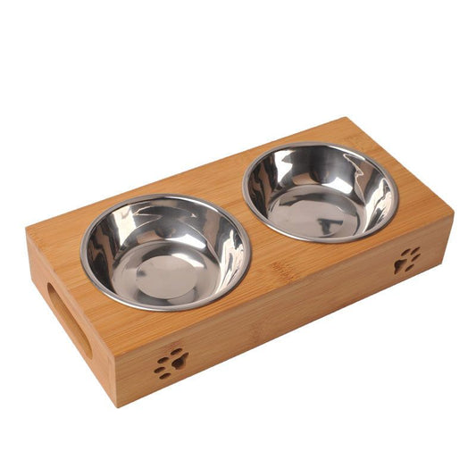 Gamelle Chien Surélevée Bois
