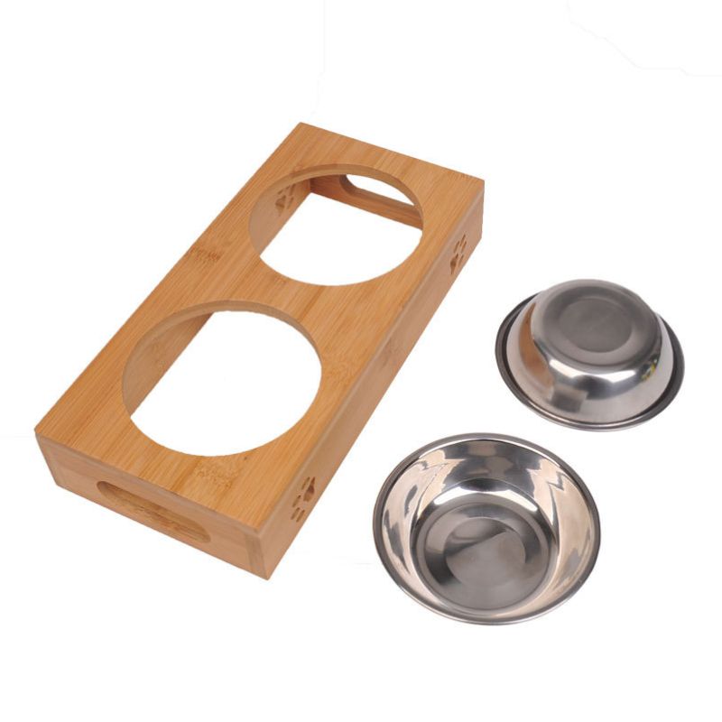 Gamelle Chien Surélevée Bois