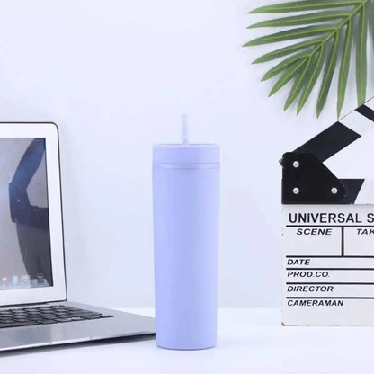 Gobelet Avec Paille Bleu 500ml