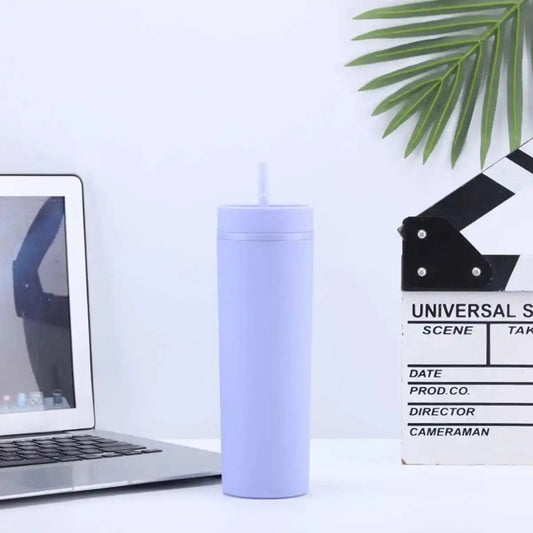 Gobelet Avec Paille Bleu 500ml
