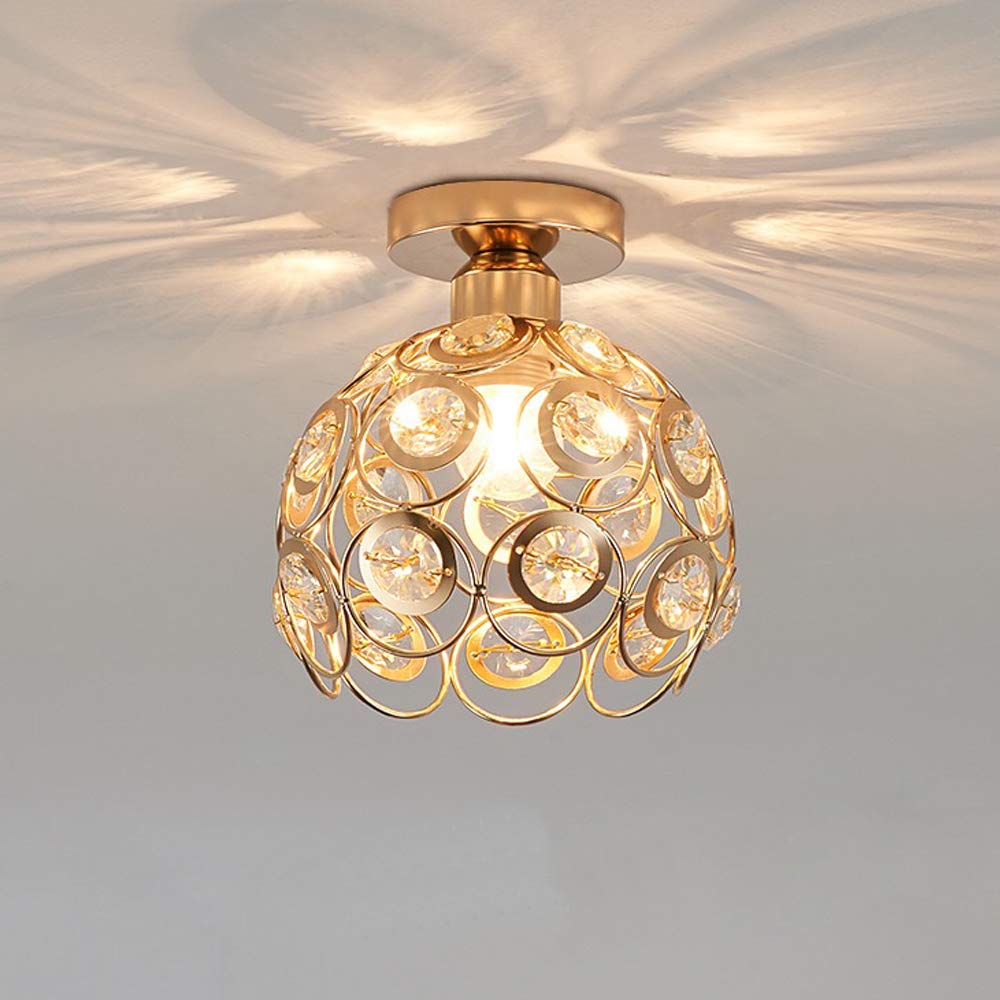 Suspension Hallway Fancy Gold - Lustre Élégant en Or et Cristal pour Couloir