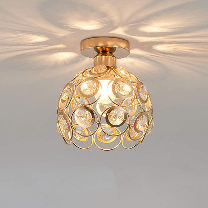 Suspension Hallway Fancy Gold - Lustre Élégant en Or et Cristal pour Couloir