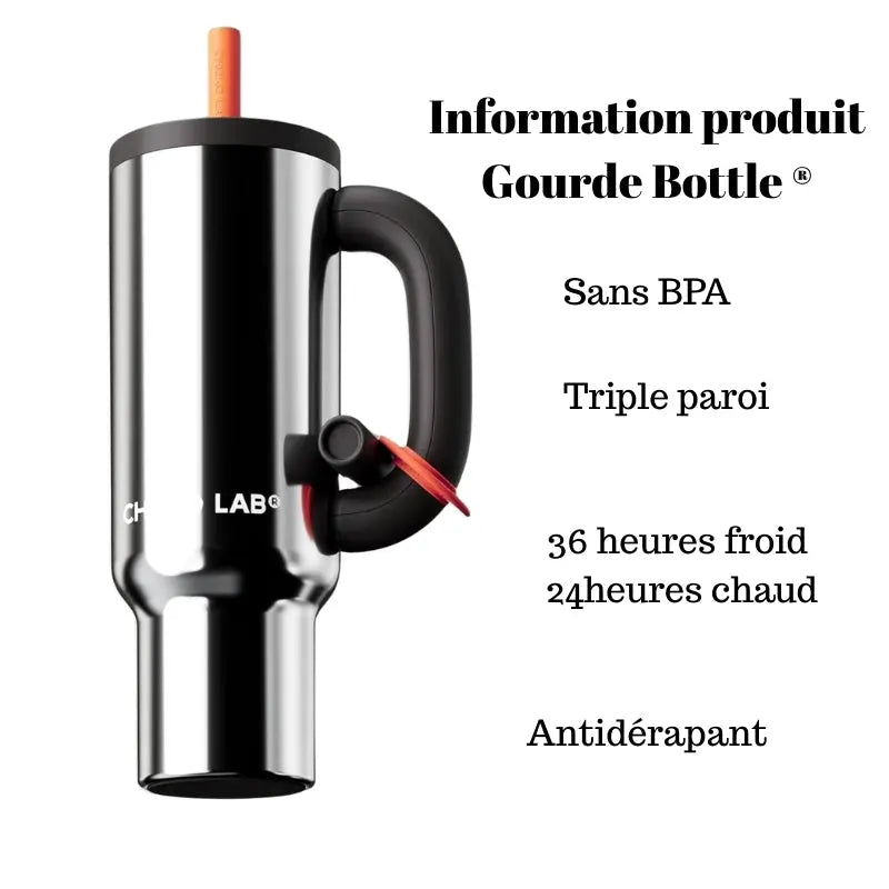 Gourde Chako Lab Noir 1000ml