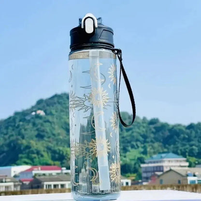 Gourde Transparente Paille 800ml