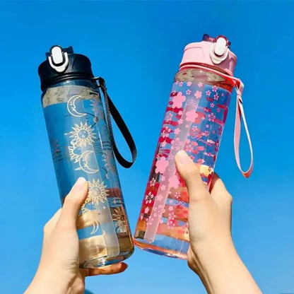 Gourde Transparente Paille 800ml