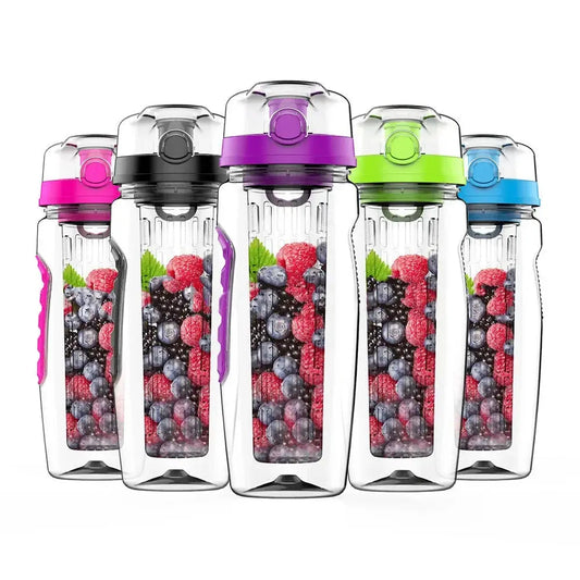 Bouteille à Infusion de Fruits avec Etui Long Infuseur et Indicateur de Temps