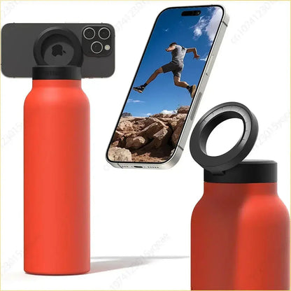 Gourde Magnétique 710 ml (Inox) avec Support de Smartphone et Tablette