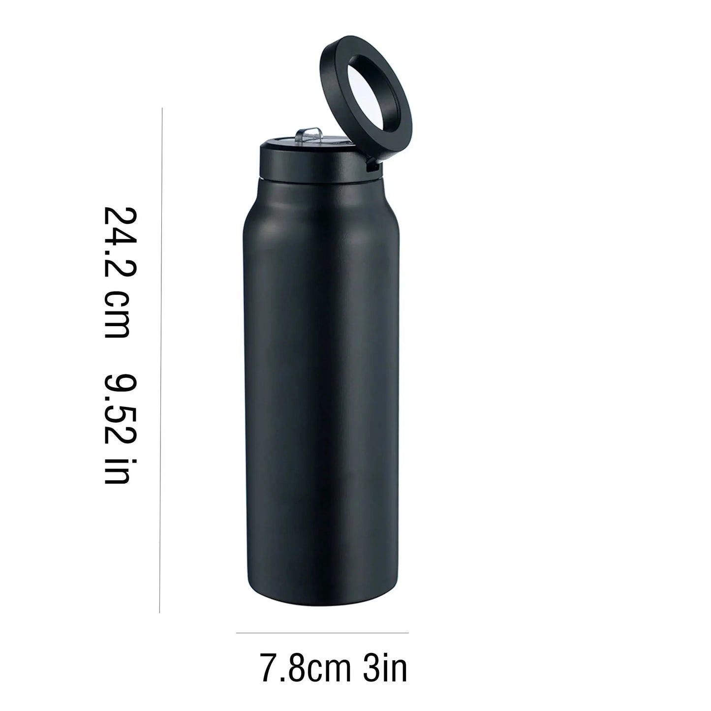 Gourde Magnétique 710 ml (Inox) avec Support de Smartphone et Tablette