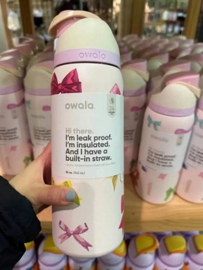 Gourde Owala Bow Rose Papillon 32oz