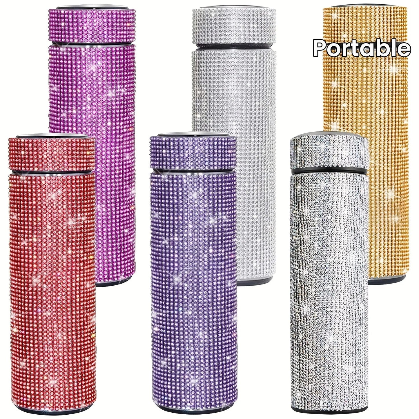Gourde d'Eau Isotherme en Inox strass et diamant 500ml
