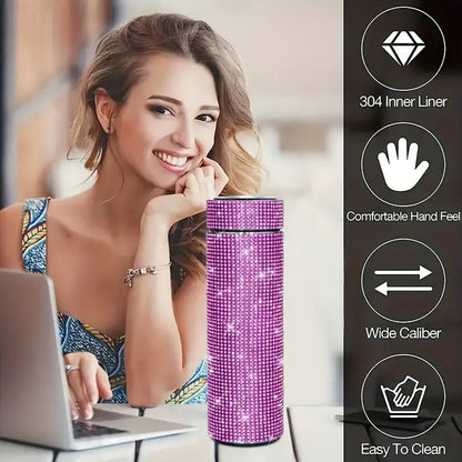 Gourde d'Eau Isotherme en Inox strass et diamant 500ml