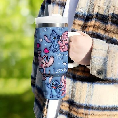 Gourde d'Eau Stitch et Angel 40oz (Disney)
