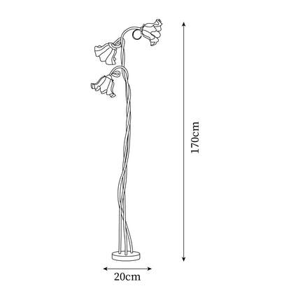 Lampadaire Calla Flowers – Éclairage Élégant avec Fleurs Blanches et Design Raffiné