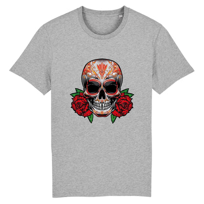 T shirt tete de mort mexicaine Rose Flamme