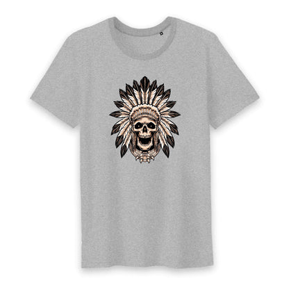 T shirt homme col rond Tête de Mort indienne