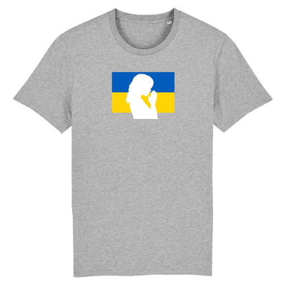 T shirt Unisex Ukraine Silhouette de Femme en Prière