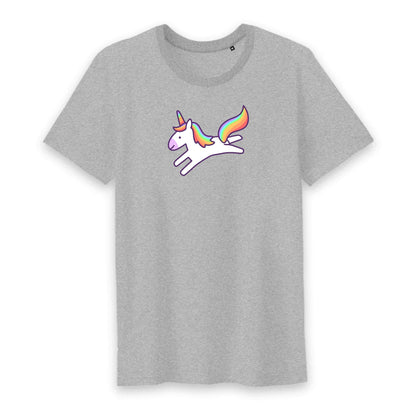 T shirt homme col rond Licorne saute