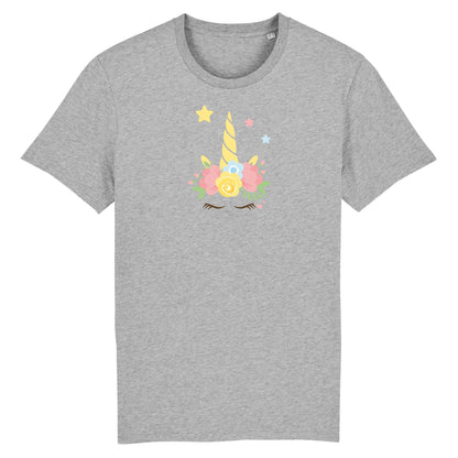 T shirt Unisex Licorne couronne fleurs