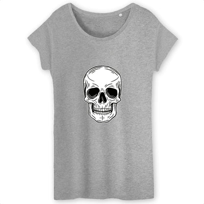 T shirt Femme Tête de Mort Blanche