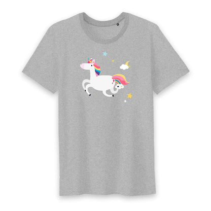 T shirt Homme col rond Licorne et étoiles