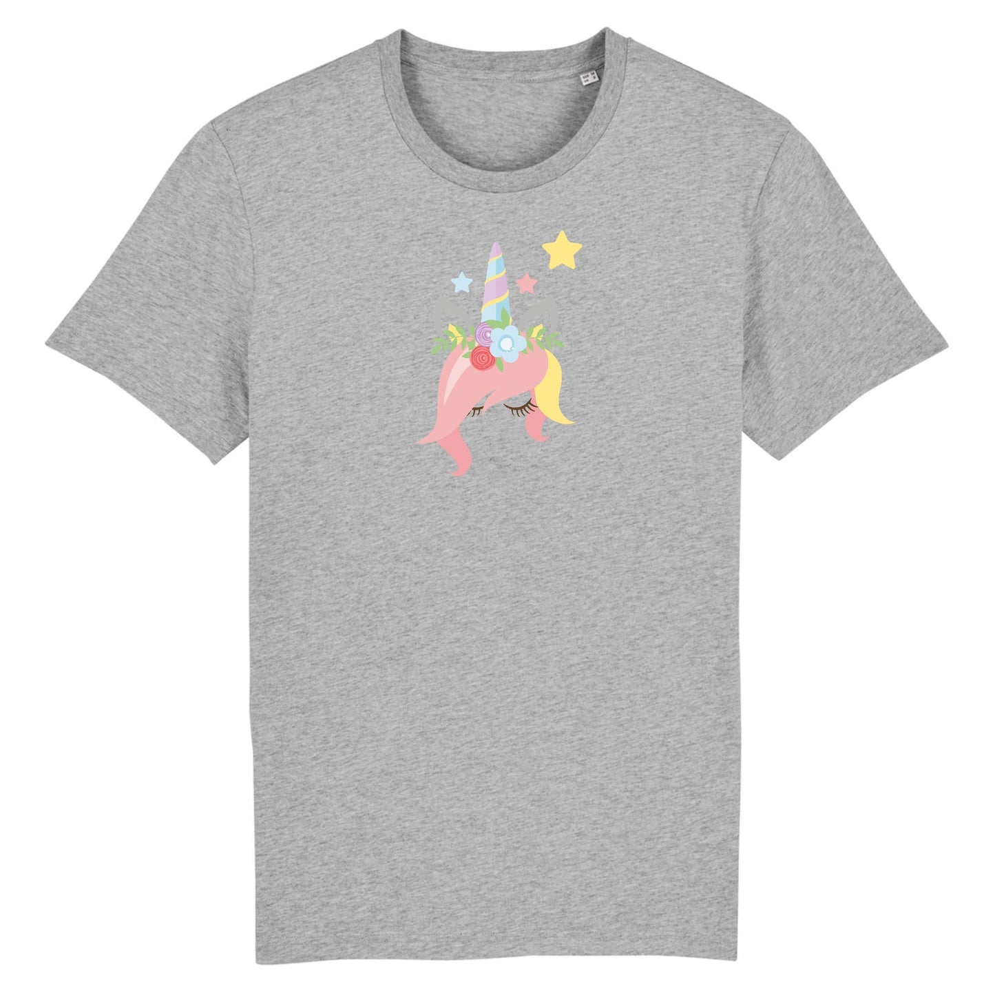 T shirt Unisex Licorne avec des fleurs sur la tête