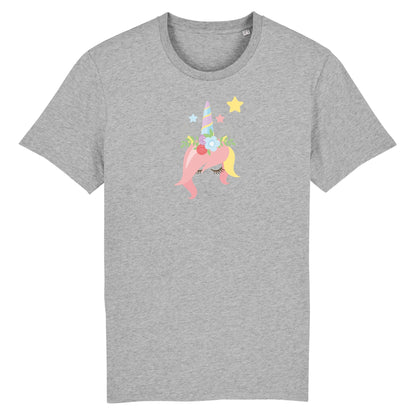 T shirt Unisex Licorne avec des fleurs sur la tête