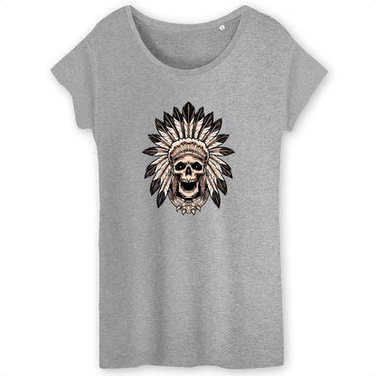 T shirt Femme Tête de Mort indienne