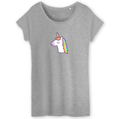 T shirt Femme Licorne avec les yeux fermés