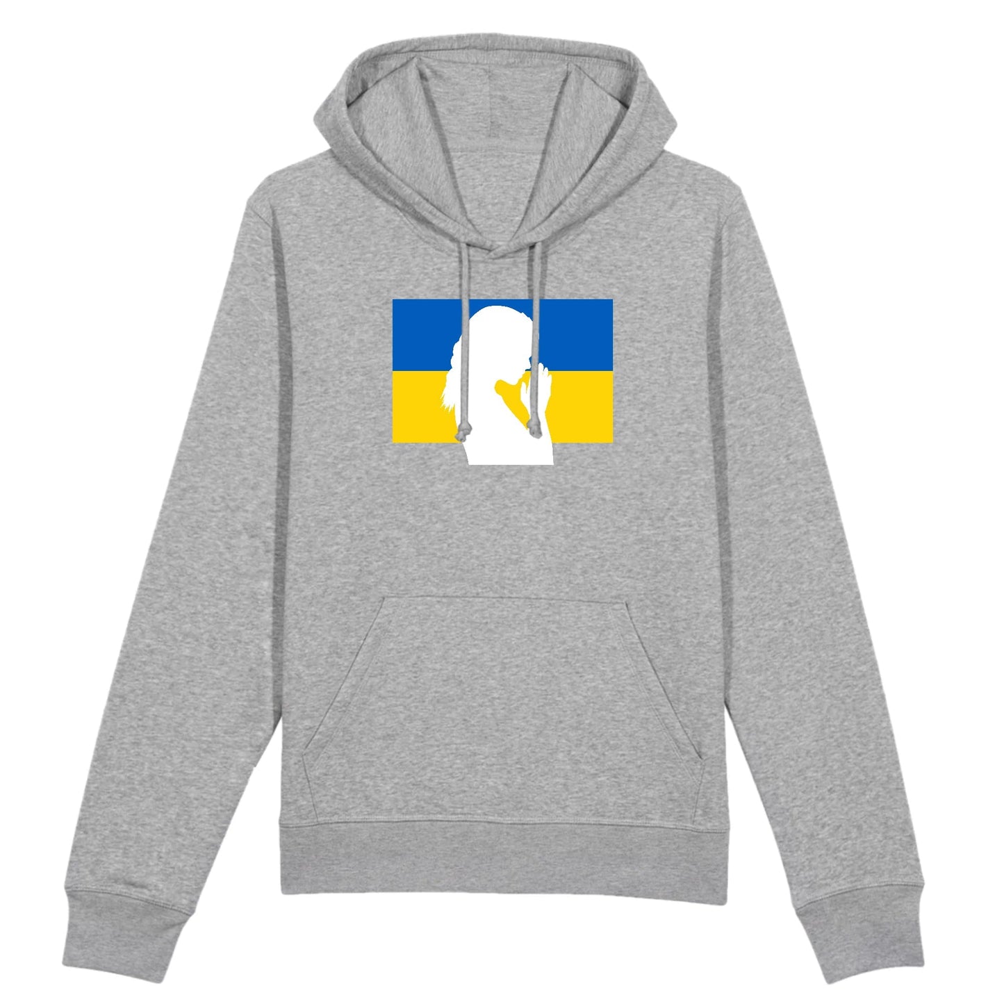 Sweat à capuche Ukraine Silhouette de Femme en Prière